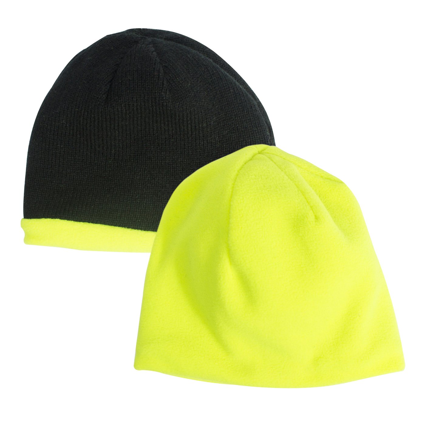 Reversible Beanie - High Vis Green & Black